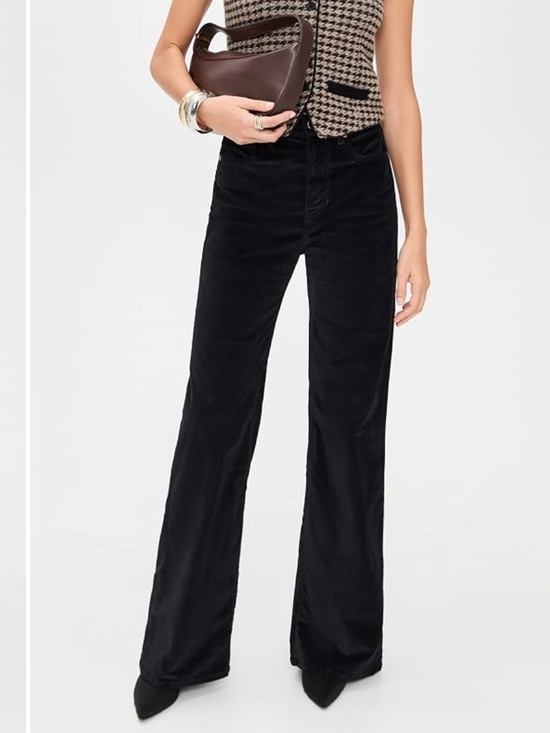 Veronica Beard Pants - Veronica Beard Black High-Rise Wide-Leg Velvet Pants